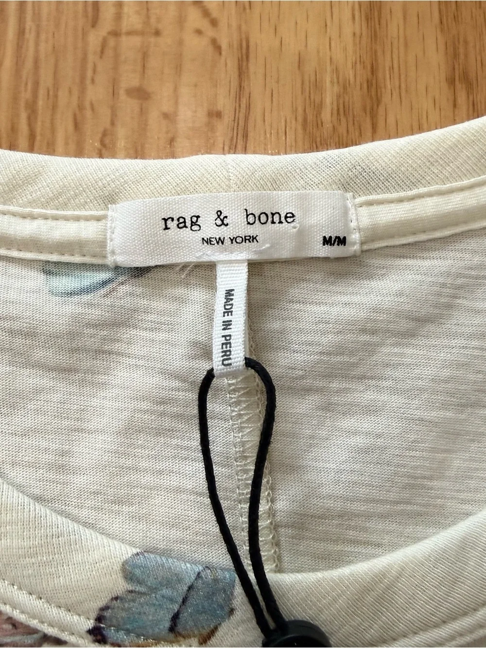 Rag & Bone Ozzy Butterfly Tee Ivory Multi Graphic T Shirt Womens Size M NWOT - Picture 4 of 9